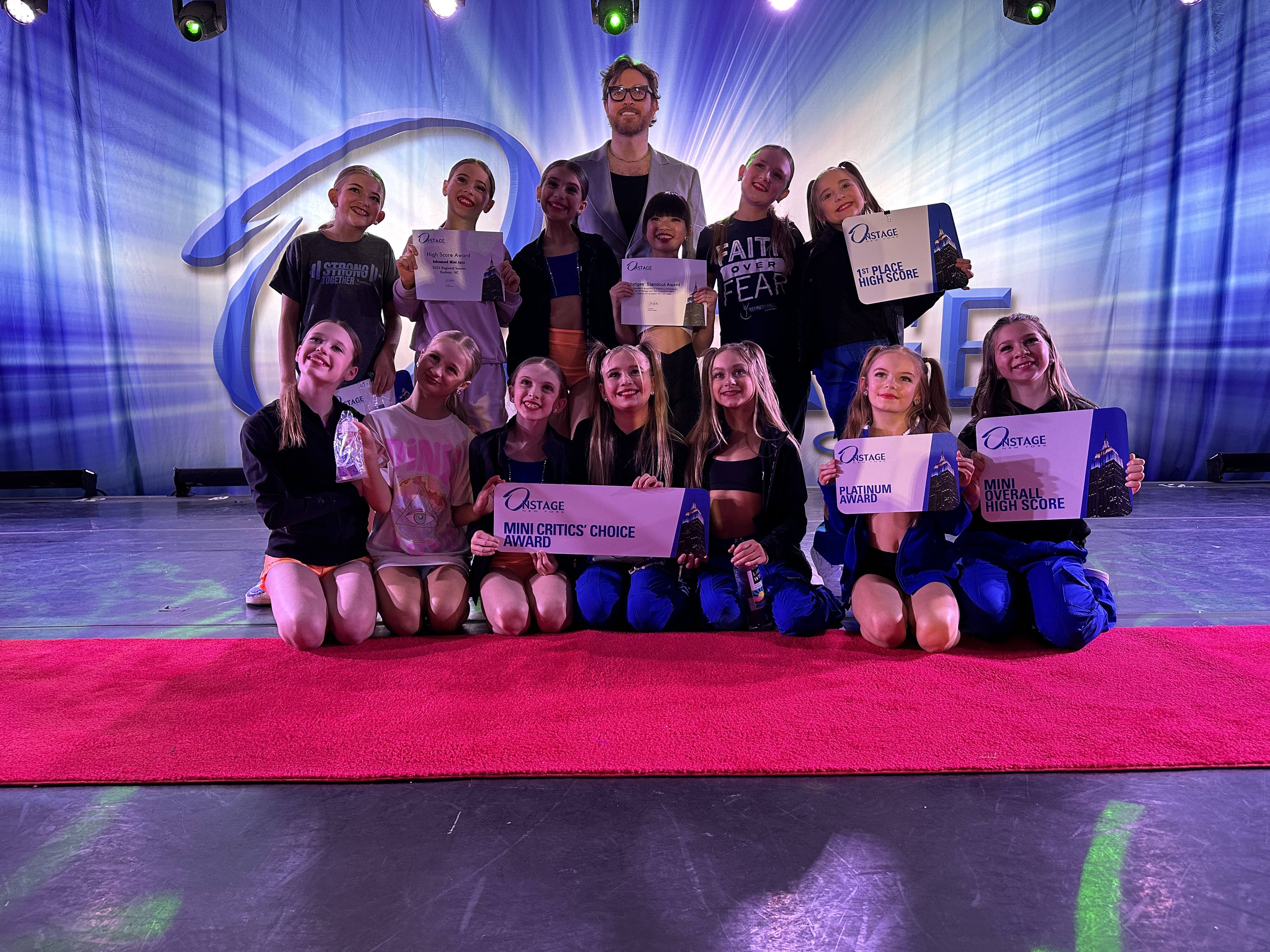 Company dancers with Onstage awards