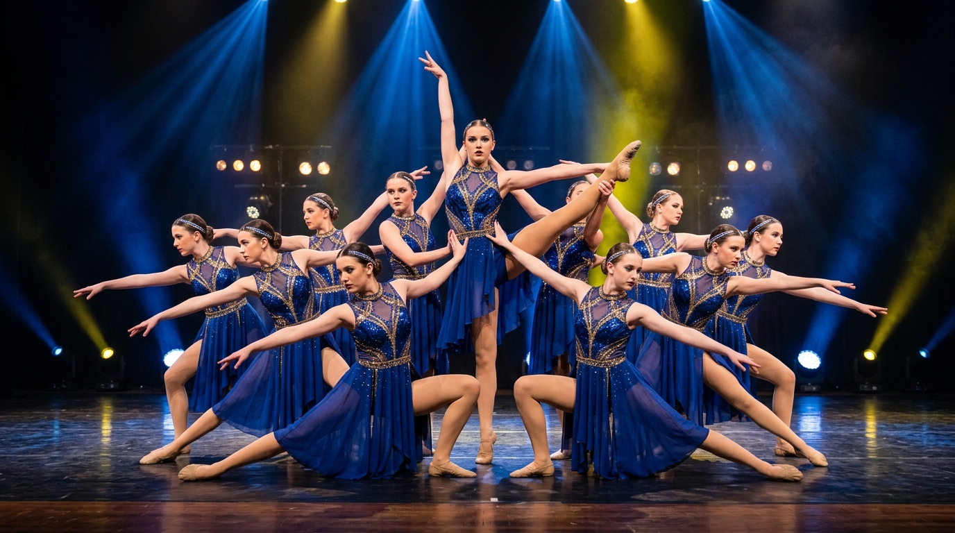 Renner Dance competitive team on stage